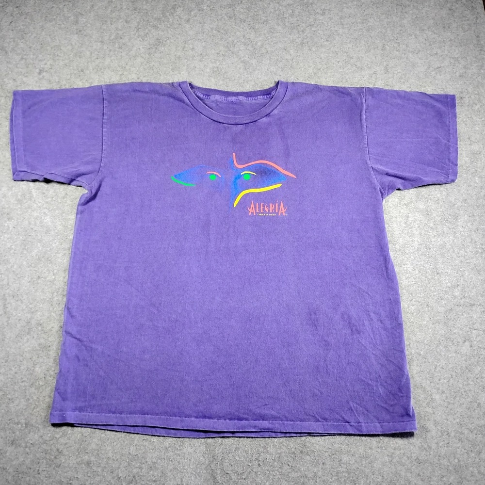 Vintage Cirque du Soleil Alegria Graphic T-Shirt Mens Purple Short‎ Sleeve XL